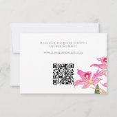 Exotic Pink Orchid Blume Hochzeitsstiftung QR Code RSVP Karte (Rückseite)