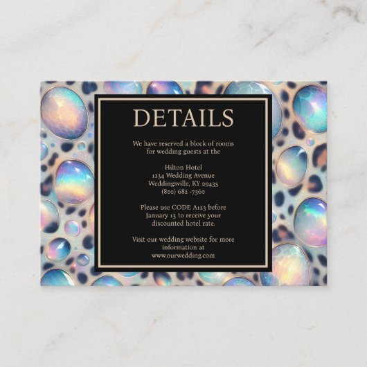 Exotic Posh Reception Details Enclosure Cards Begleitkarte (Vorderseite)