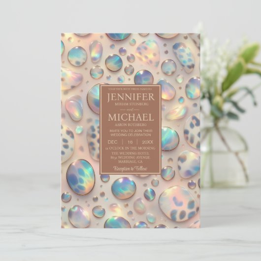 Exotic Posh Wedding Invitation Einladung (Stehend Vorderseite)