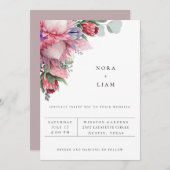 Exotic Protea Floral Wedding Einladung (Vorne/Hinten)