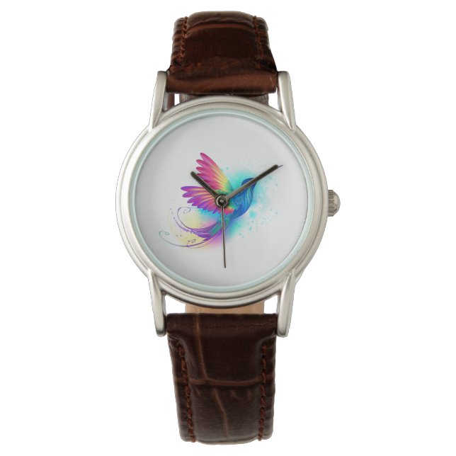 Exotic Rainbow Hummingbird Armbanduhr (Vorderseite)