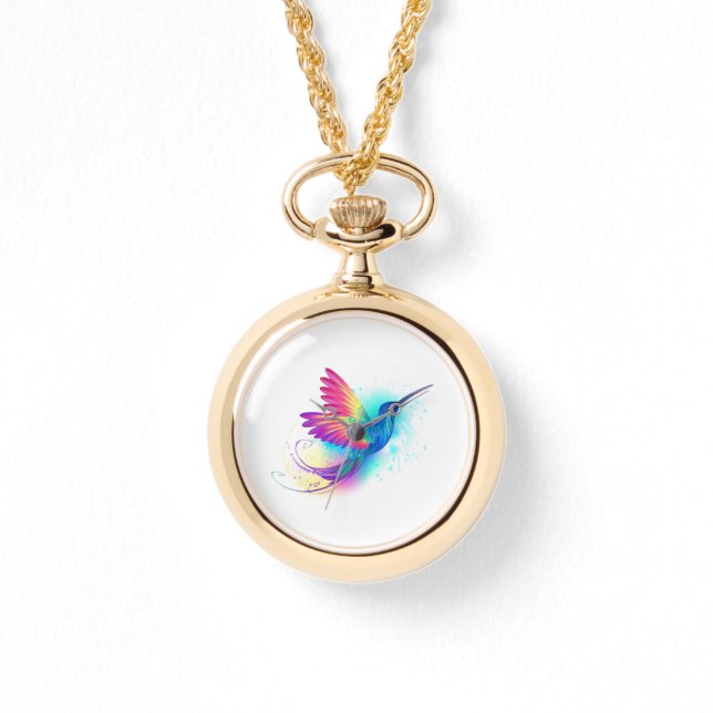 Exotic Rainbow Hummingbird Armbanduhr (Vorderseite)