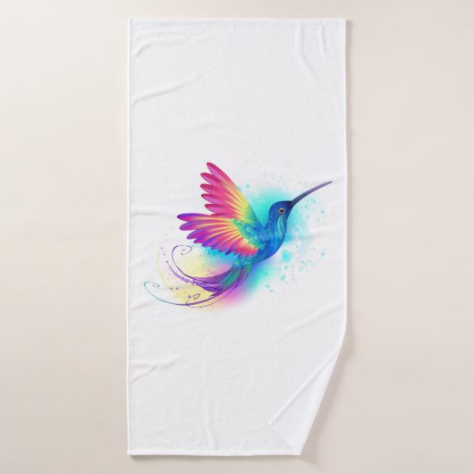 Exotic Rainbow Hummingbird Badehandtuch (Badehandtuch)