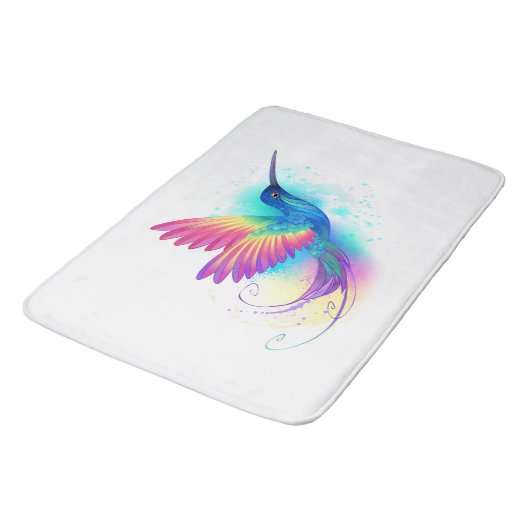 Exotic Rainbow Hummingbird Badematte (Schrägansicht)