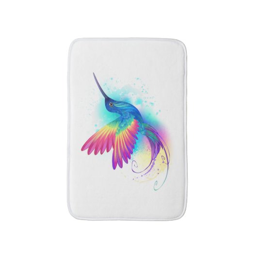 Exotic Rainbow Hummingbird Badematte (Vorderseite Vertikal)