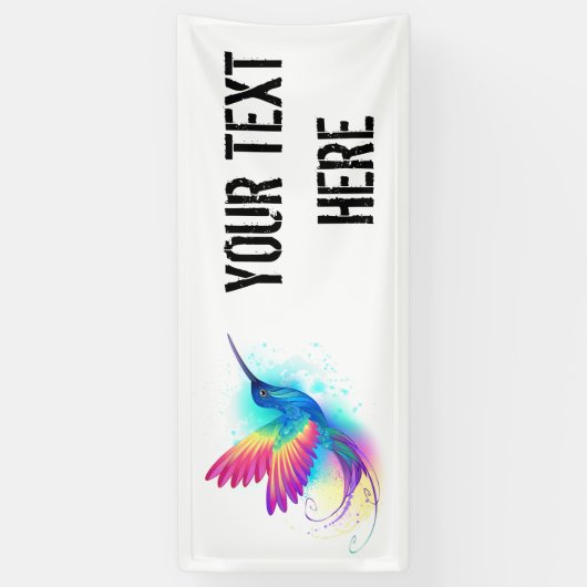 Exotic Rainbow Hummingbird Banner (Vertikal)