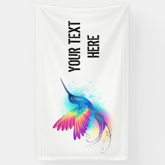 Exotic Rainbow Hummingbird Banner (Vertikal)