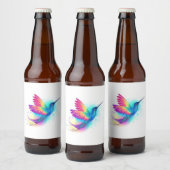 Exotic Rainbow Hummingbird Bierflaschenetikett (Flaschen)