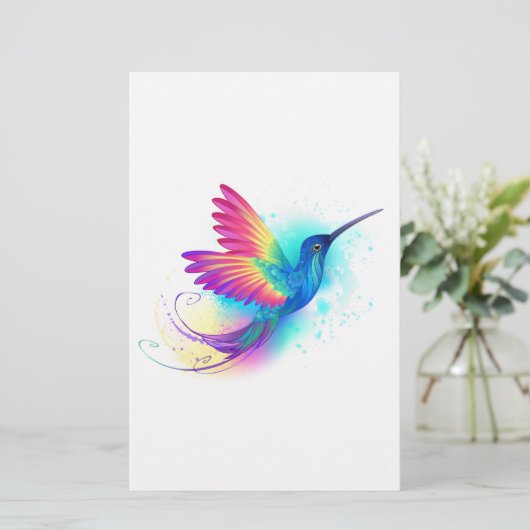 Exotic Rainbow Hummingbird Briefpapier (Stehend Vorderseite)