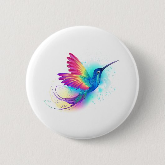 Exotic Rainbow Hummingbird Button (Vorderseite)