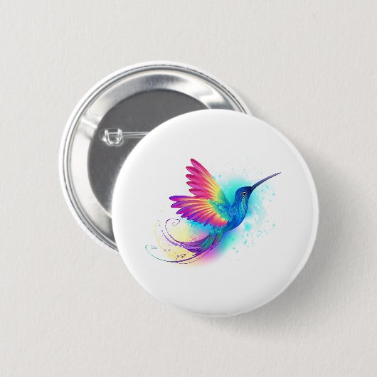Exotic Rainbow Hummingbird Button (Vorne & Hinten)