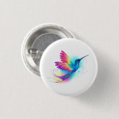 Exotic Rainbow Hummingbird Button (Vorne & Hinten)