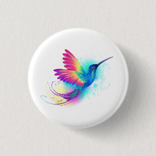 Exotic Rainbow Hummingbird Button