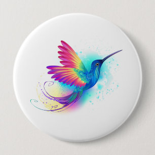 Exotic Rainbow Hummingbird Button