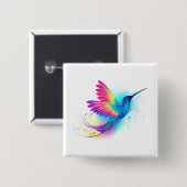 Exotic Rainbow Hummingbird Button (Vorne & Hinten)