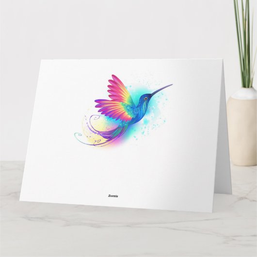 Exotic Rainbow Hummingbird Dankeskarte (Rückseite)
