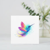 Exotic Rainbow Hummingbird Dankeskarte (Stehend Vorderseite)
