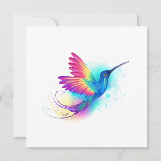 Exotic Rainbow Hummingbird Dankeskarte (Vorderseite)