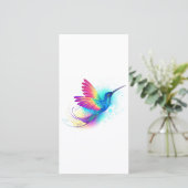 Exotic Rainbow Hummingbird Dankeskarte (Stehend Vorderseite)