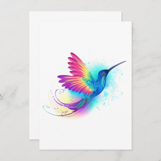 Exotic Rainbow Hummingbird Dankeskarte (Vorne/Hinten)