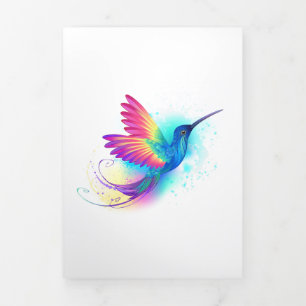 Exotic Rainbow Hummingbird Dreifach Gefaltete Einladung