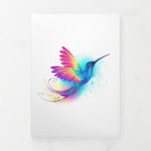 Exotic Rainbow Hummingbird Dreifach Gefaltete Urlaubskarte (Cover)