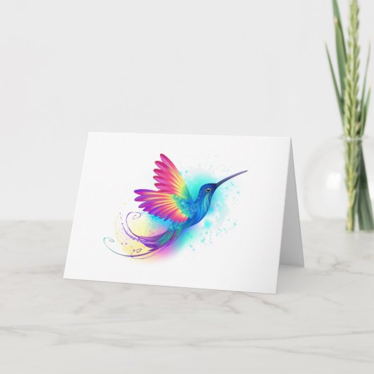 Exotic Rainbow Hummingbird Einladung (Vorderseite)