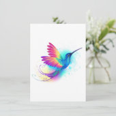 Exotic Rainbow Hummingbird Einladung (Stehend Vorderseite)