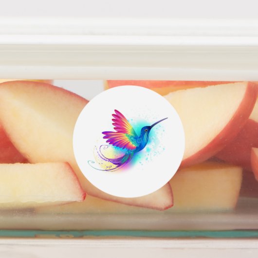 Exotic Rainbow Hummingbird Etiketten (Befestigt)