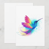 Exotic Rainbow Hummingbird Feiertagskarte (Vorne/Hinten)