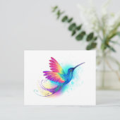 Exotic Rainbow Hummingbird Feiertagspostkarte (Stehend Vorderseite)