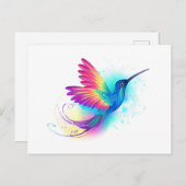 Exotic Rainbow Hummingbird Feiertagspostkarte (Vorne/Hinten)