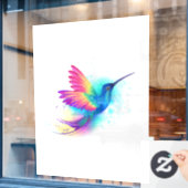 Exotic Rainbow Hummingbird Fensteraufkleber (Café-Fenster)