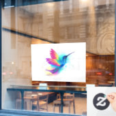 Exotic Rainbow Hummingbird Fensteraufkleber (Café-Fenster)