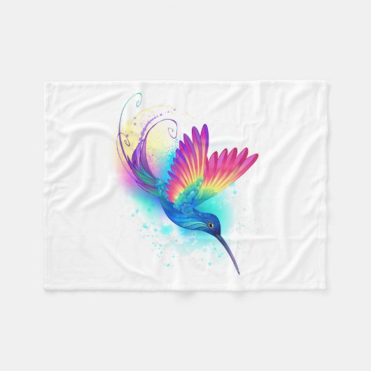 Exotic Rainbow Hummingbird Fleecedecke (Vorderseite (Horizontal))