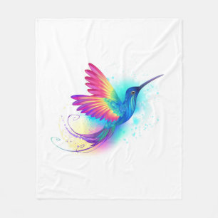 Exotic Rainbow Hummingbird Fleecedecke