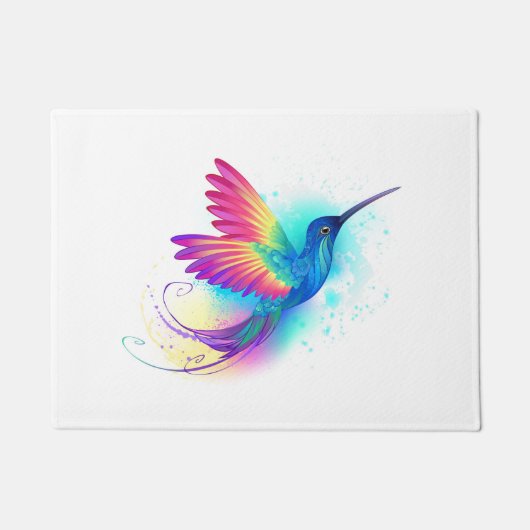 Exotic Rainbow Hummingbird Fußmatte (Vorderseite)