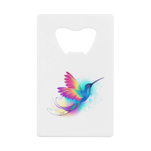Exotic Rainbow Hummingbird Geldbeutel Flaschenöffner (Vorderseite)