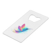 Exotic Rainbow Hummingbird Geldbeutel Flaschenöffner (Vorderseite Schrägansicht)