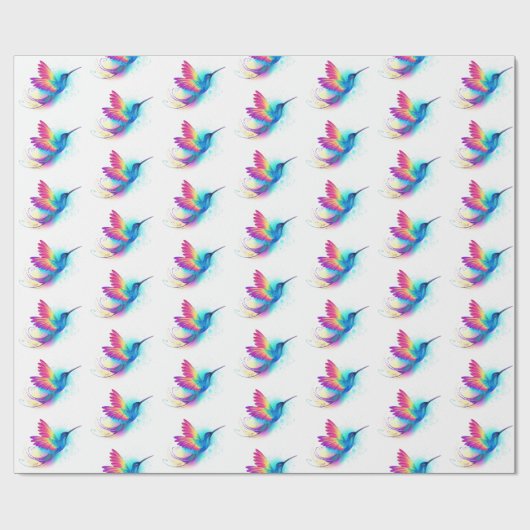 Exotic Rainbow Hummingbird Geschenkpapier (Flach)