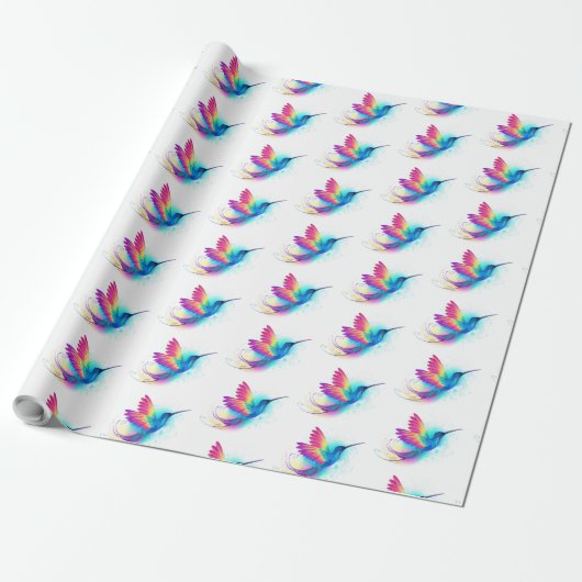 Exotic Rainbow Hummingbird Geschenkpapier (Ungerollt)