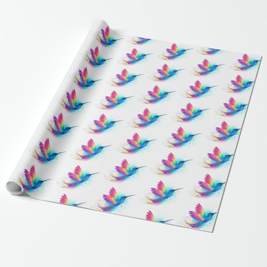 Exotic Rainbow Hummingbird Geschenkpapier (Ungerollt)