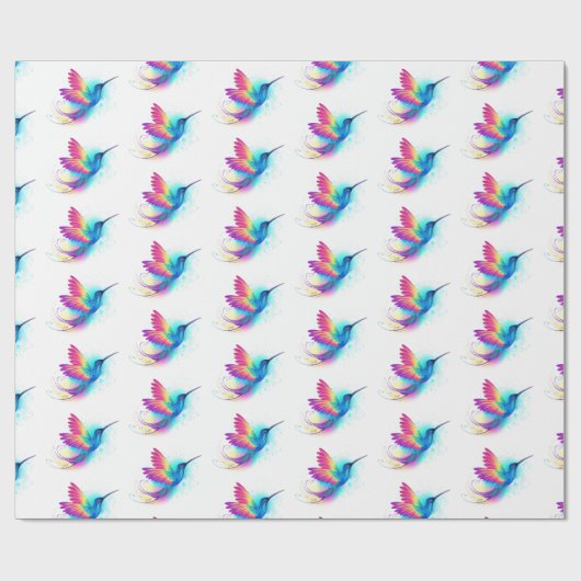 Exotic Rainbow Hummingbird Geschenkpapier (Flach)