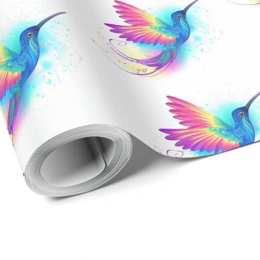 Exotic Rainbow Hummingbird Geschenkpapier (Rolleneckpunkt)
