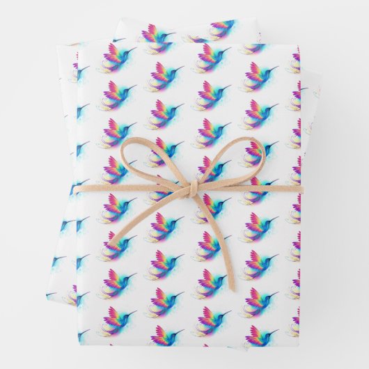 Exotic Rainbow Hummingbird Geschenkpapier Set (Beispiel)