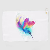 Exotic Rainbow Hummingbird Golfhandtuch (Horizontal)