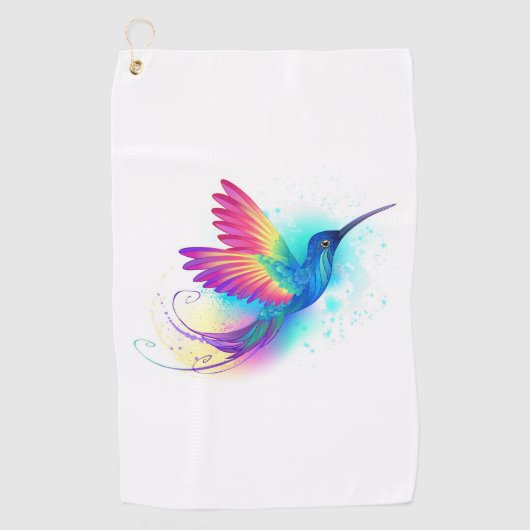 Exotic Rainbow Hummingbird Golfhandtuch (Vorderseite)
