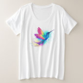 Exotic Rainbow Hummingbird Große Größe T-Shirt (Design vorne)