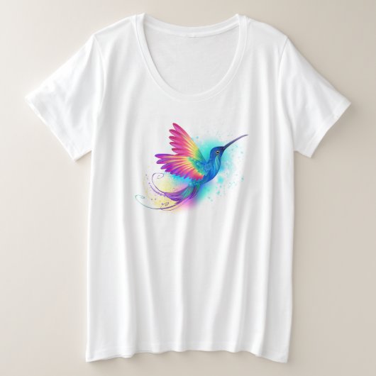 Exotic Rainbow Hummingbird Große Größe T-Shirt (Design vorne)