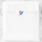 Exotic Rainbow Hummingbird Herz-Aufkleber (Tasche)